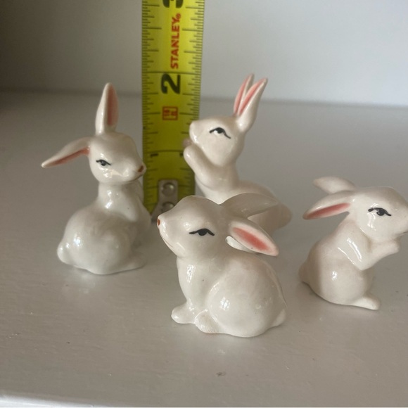 Vintage Miniature Ceramic Bunny Rabbit Figurines - Picture 2 of 6